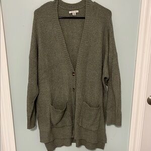 American Eagle Outfitters Green Cardigan Sweater V-Neck Knit